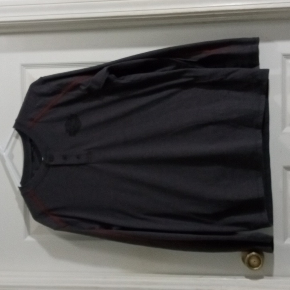 Harley-Davidson Washed Contrast Stitched Henley Long Sleeve Mens Large